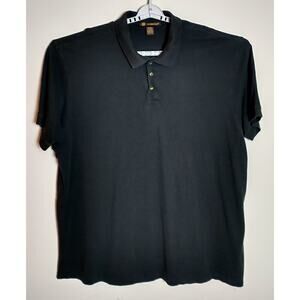Harriton Short Sleeve Polo. Men's 5XL. Black